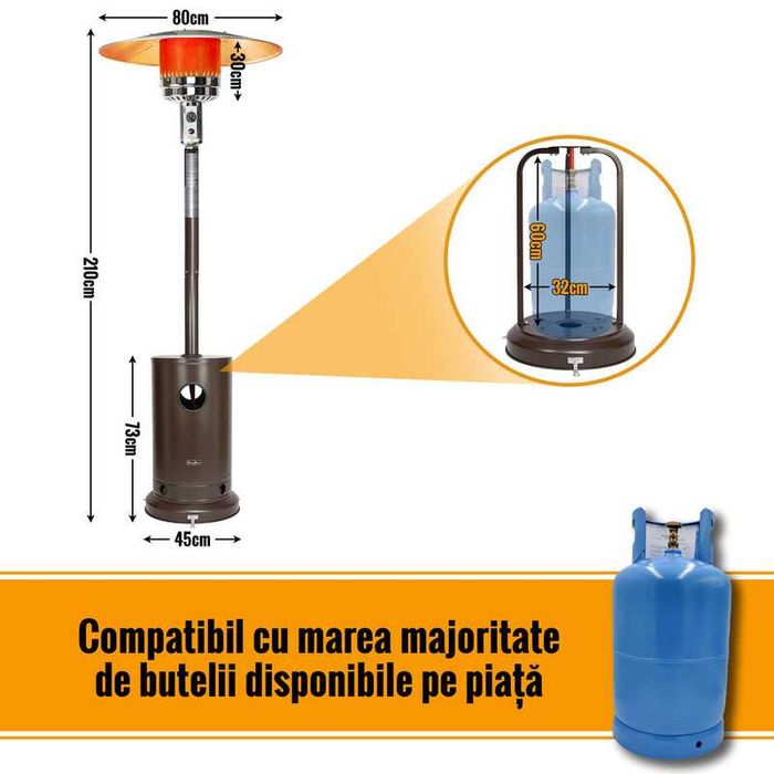 Resigilat Incalzitor Terasa pe Gaz Profesional Doctor Home, 13000W