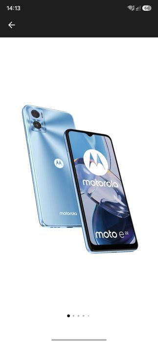 Telefon mobil Motorola Moto E22, Dual SIM, 64GB, 4GB RAM, 4G, Crystal Blue