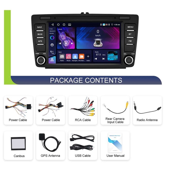 4GB RAM Navigatie Android Skoda Octavia 2 Yeti Rapid Carplay Wireless Auto QLed Bluetooth