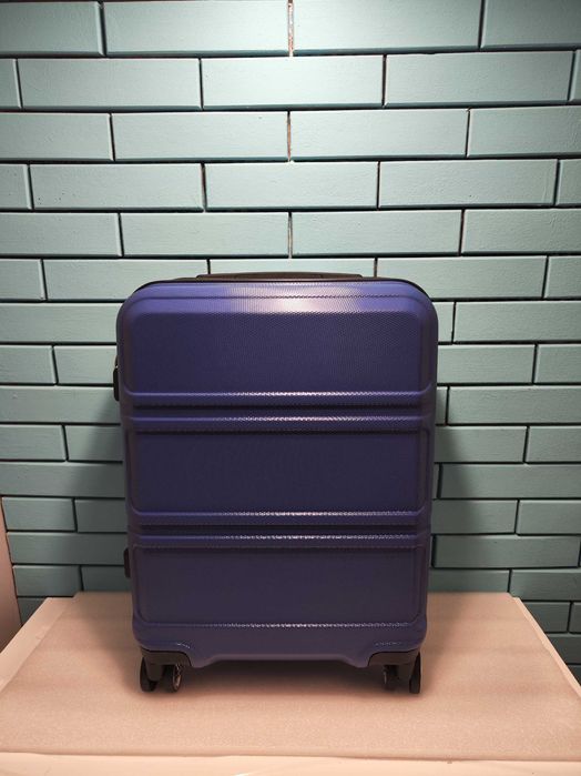 KONO твърд куфар 55 см 39 л с 4 колела и TSA ключалка тъмносин