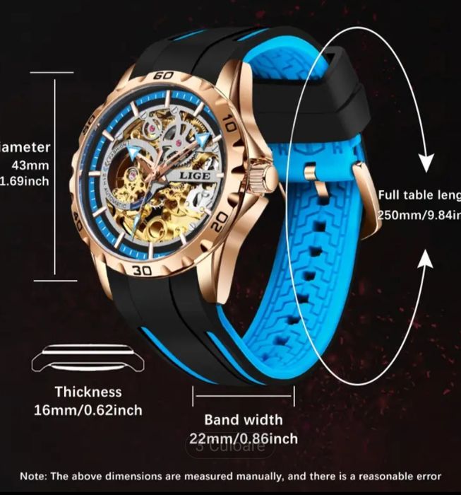 Ceas Lige Mecanic universal rezistent la apa,luminos pe timp de noapte