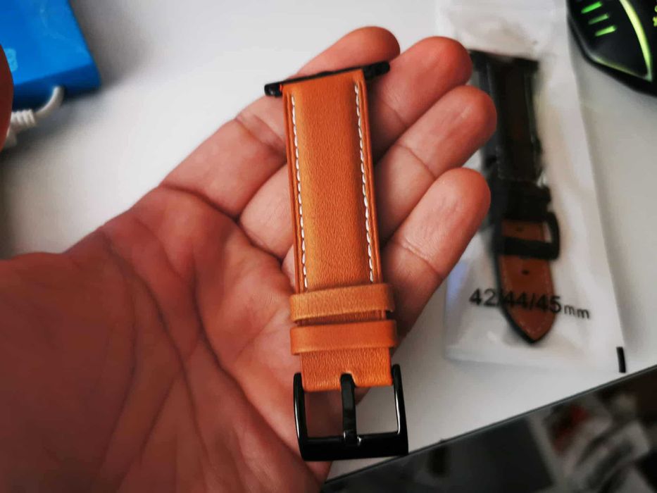 Curea piele barbati pt ceas Apple Watch 42 44 45 49 mm bratara