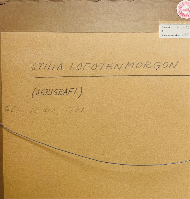 Tablou vintage 1961 serigrafie semnata Hilmer Andersson Lofoten