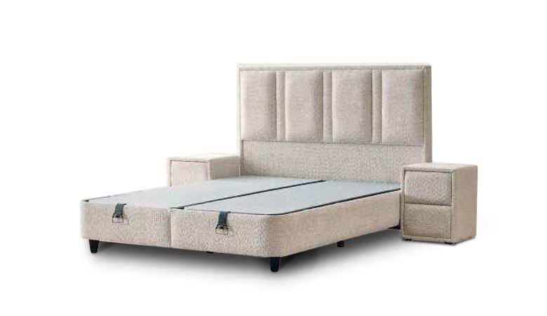 Тапицирана спалня с матрак PAROS 140 х 200 - крем AN