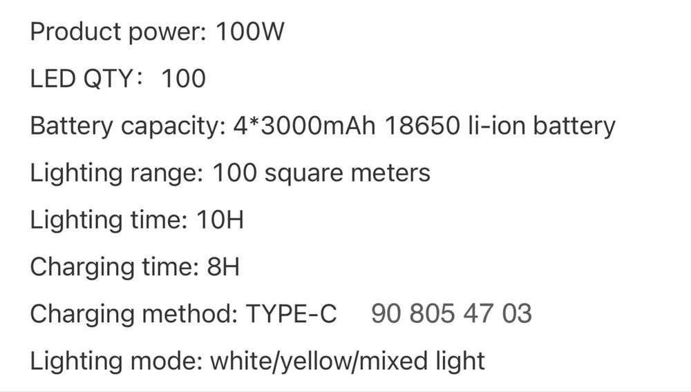 Фонарь аккумуляторный LED фонар прожектор
