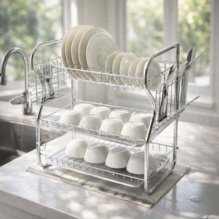 Сушилник за съдове Rosberg R53000O, 3 нива