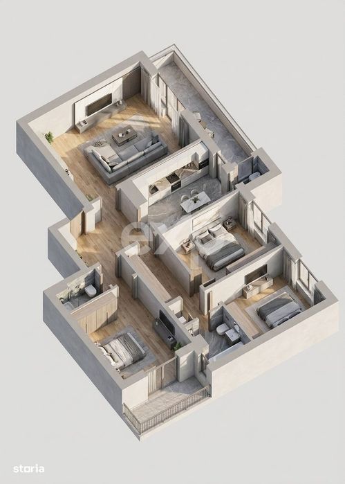 Apartament spatios cu 4 camere, 105,28 mp utili – Ultracentral, Pite — fotografia 1