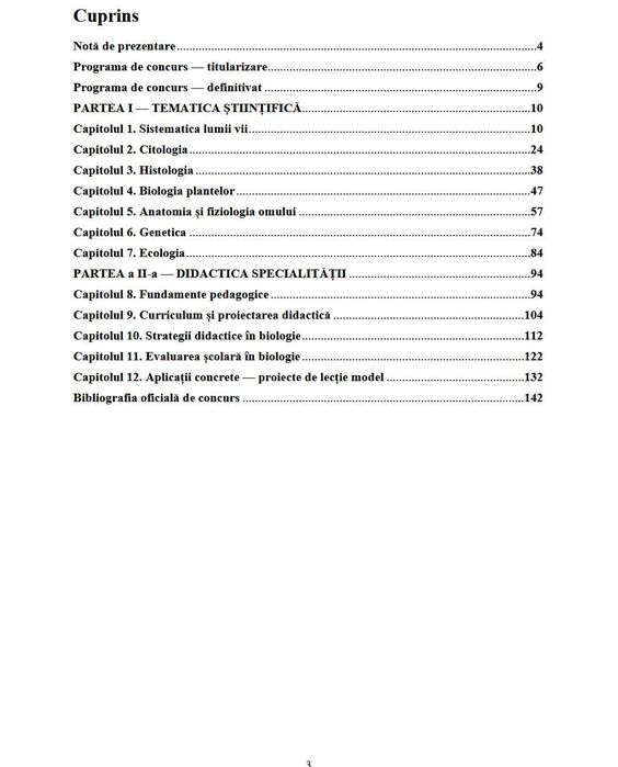 Biologie (cod 009) – Vol. I-II – Sinteze tematice si probe rezolvate - Ghid de pregatire examenele de Definitivare in Invatamant si Titularizare