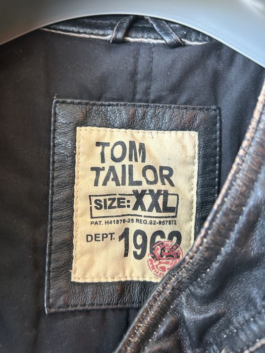 Кожено яке от естествена телешка кожа Tom Tailor със захабен ефект