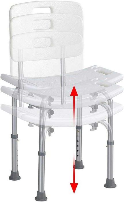 Алуминиев стол за баня Bakaji Стол за възрастни и трудноподвижни до 225кг