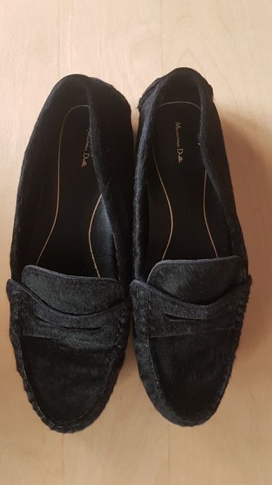 Vand pantofi mocasini piele/blana Massimo Dutti