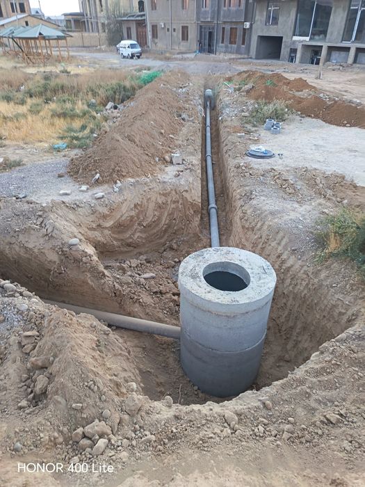 Kanalizatsiya mantaj, santexnik ishlari, skeptik vigribnoy yama ustano
