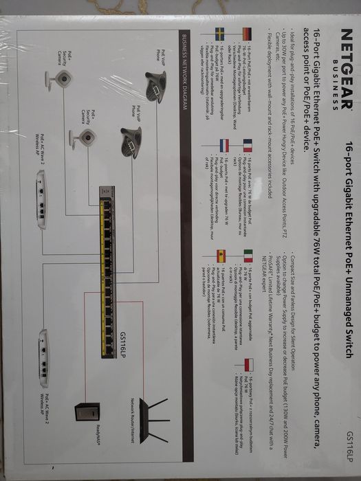 Switch Netgear GS116LP, 16 porturi poe
 237 din 2820