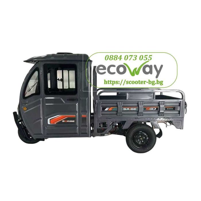 Карго триколка с кабина Banpeng 3000W 72V 58Ah. Пробег – до 70km