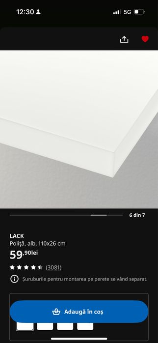 Vand rafturi Lack Ikea