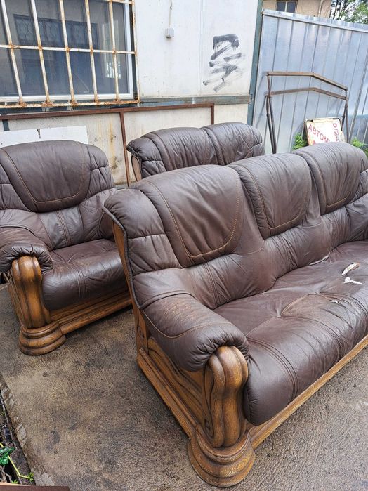 Холна гарнитура масив и кожа