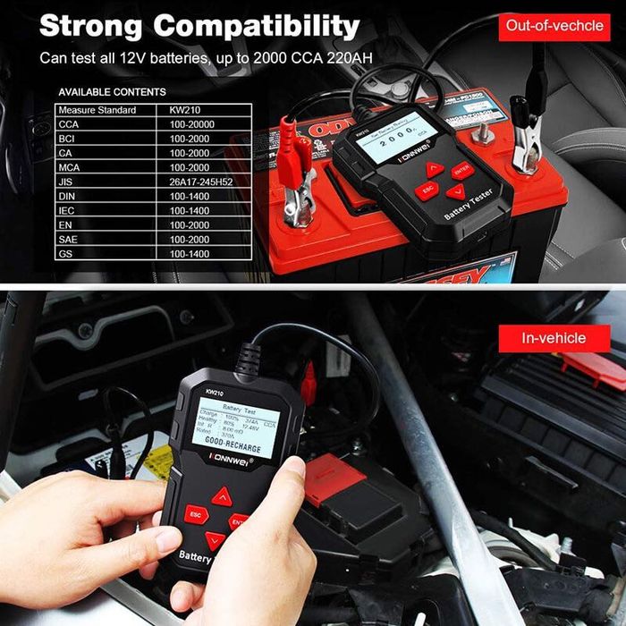 Професионален Тестер за акумулатор Konnwei на автомобил кола
