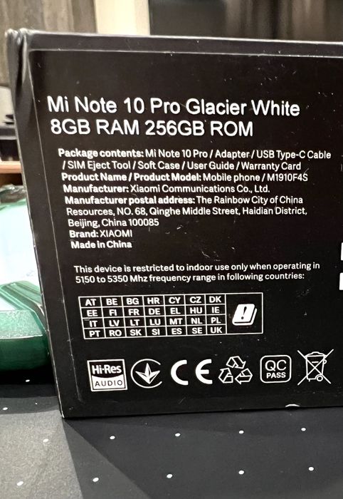 Xiaomi Mi Note 10 Pro - 8/256GB бял, много добро състояние