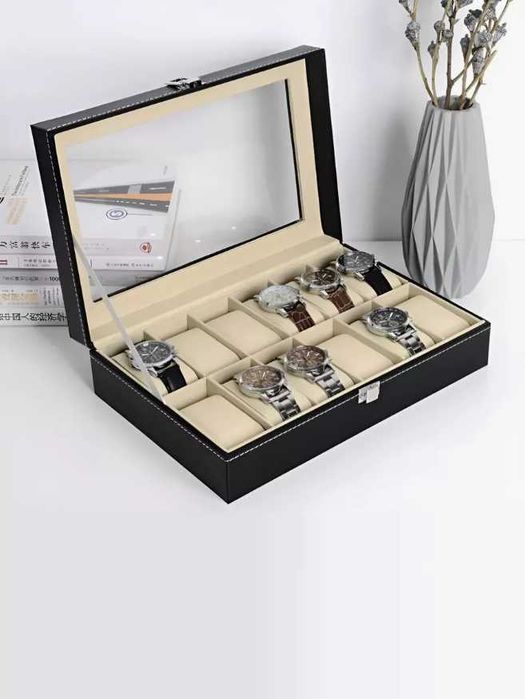 Шкатулка органайзер для часов большая 12 мест – ДОСТАВКА В ОДИН ДЕНЬ