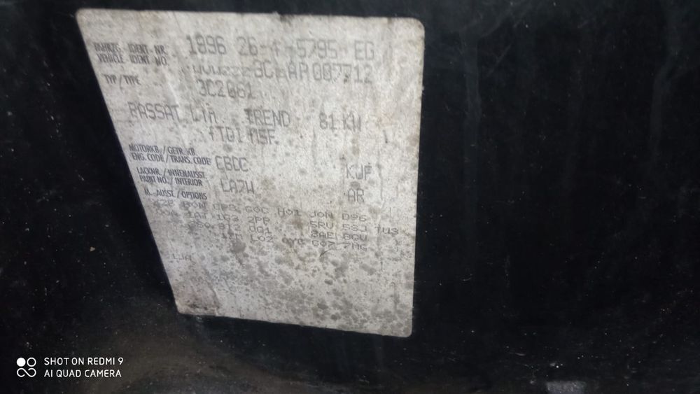 Dezmembrez Passat B6 2.0 CBDC R-line