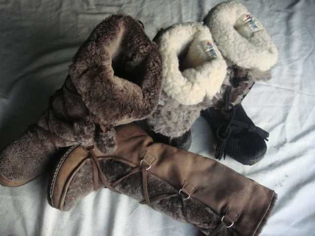 Теплые Сапоги Унты Италия Оригинал Кожа-Мех Натураль. двойной 37-38 р