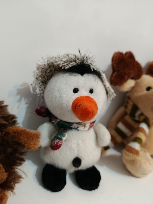 Lot 3 plusuri mici drăgălașe pentru Crăciun arici om de zăpadă și ren