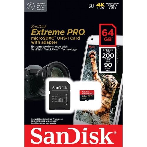 SanDisk Extreme PRO microSDXC 200/140 mb/ карта памяти / доставка 24/7