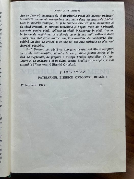 Biblia sau Sfanta Scriptura Justinian 1975