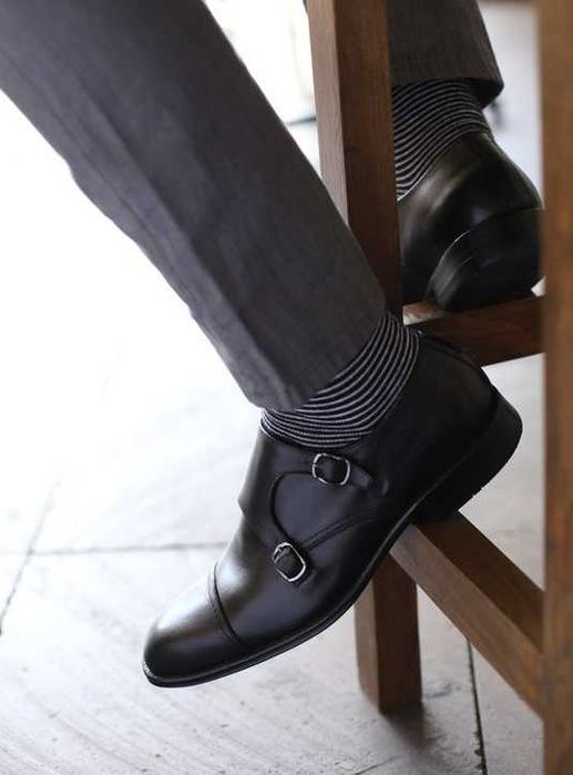 Pantofi double monk 40.5 41 de lux British Passport piele naturala