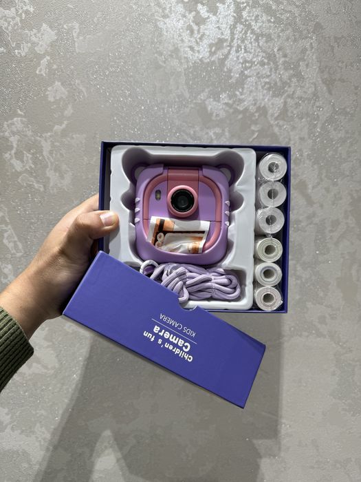 Детский фотоаппарат с принтером | Цветная печать | Подарочный набор