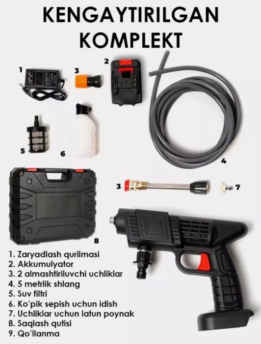 Mini karcher aftomabil fasad darvoza yuvish uchun ajoyib maxsulot