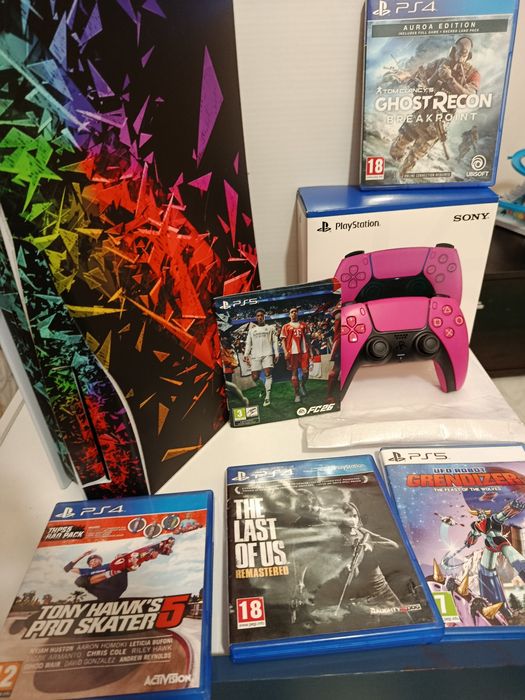 PLAYSTATION 5 cu DISK + 5 Jocuri FC26 + 1 controller ROZ DUAL SENSE