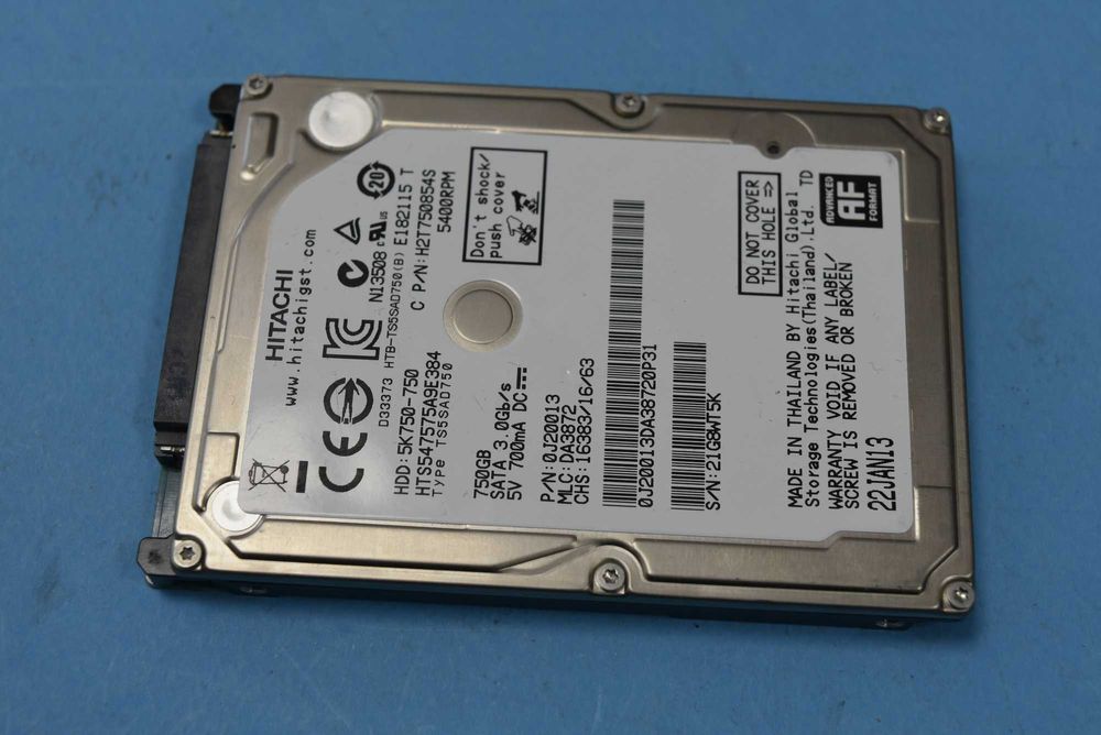 Твърд диск за лаптоп Hitachi 5K750-750  9.5mm, SATA 2HDD 750 GB