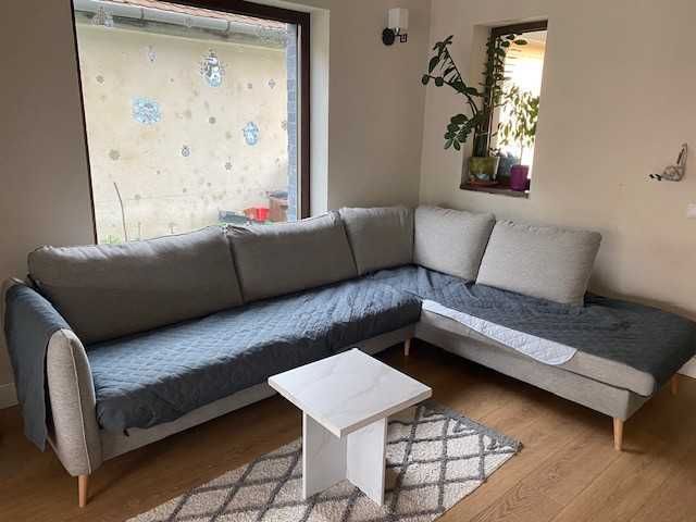 Husa canapea coltar impermeabila 4 locuri 280 cm - reversibila stanga/dreapta, gri inchis