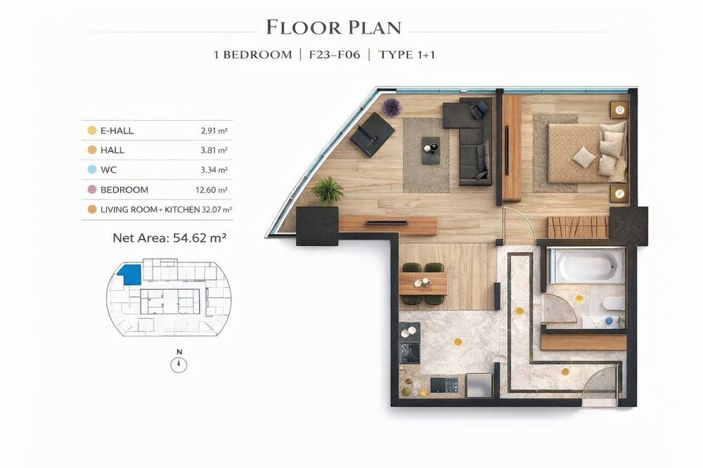 ЖК Pitamit Tower 2х комн 59м2 ‼️ Текстильный мост