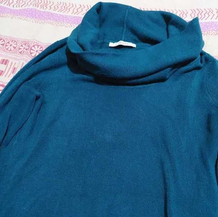 Pulover lung subțire cu cordon