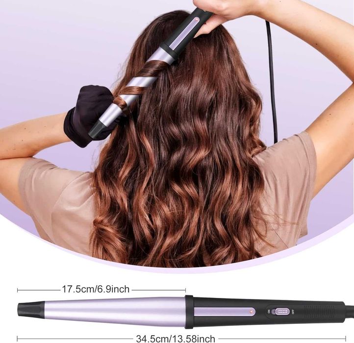 Маша за къдрене на коса, 19-32MM професионална керамична с ръкавица