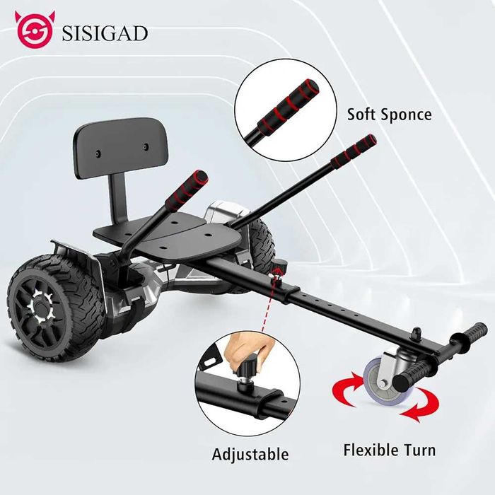 SISIGAD ховърборд със седалка за картинг. Цвят Сив