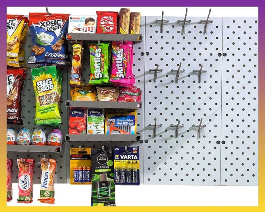 Панель перфорированная, настенная, для магазина и склада