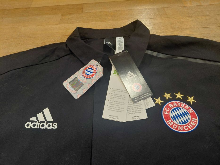 НОВО Bayern Munchen Adidas яке елегантно черно НОВО с ЕТИКЕТ Байерн