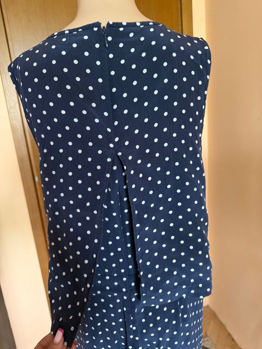 Копринен гащеризон J Crew, десен на точки, размер М/L