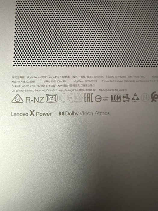 Laptop Lenovo Yoga PRO 7 14.5" Touchscreen 3K 120hz | Intel Ultra 7 155H | 32GB DDR5 7467 MHz| 1 TB SSD + 2 TB SSD 980 PRO | FullBox + Garantie