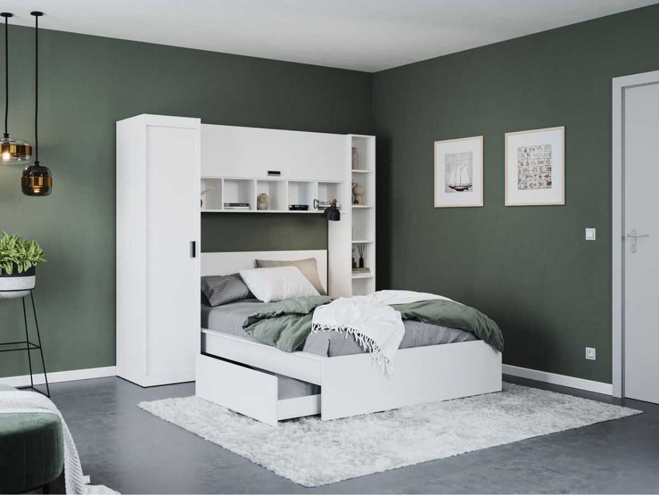 Set Dormitor Nordis 2.26m cu pat incadrat - Transport Gratuit