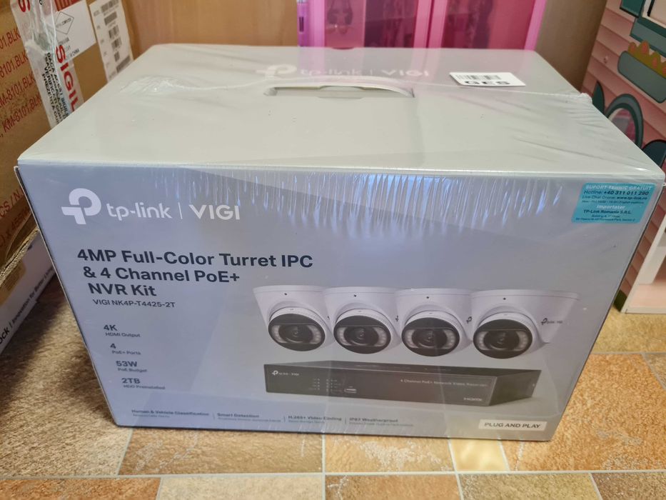 Kit supraveghere video VIGI NK4P-T4425-2T Camere 4MP+NVR 4 Canale NOU