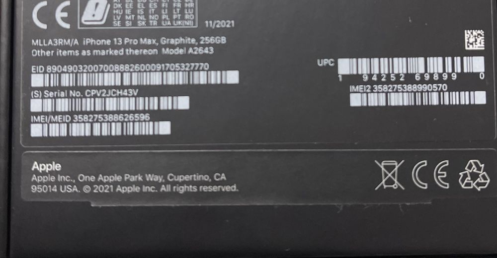 iPhone 13 Pro Max 256GB Full Box