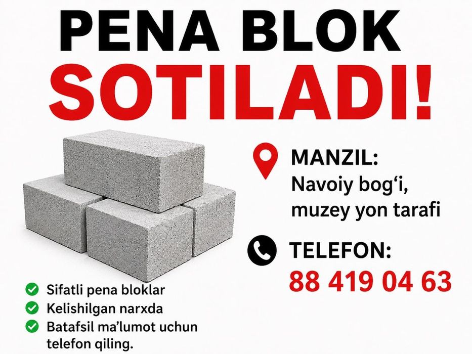 Pena blok sotiladi