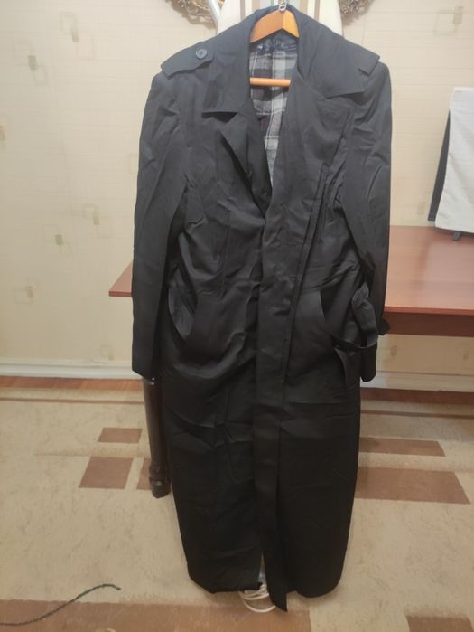 Муж. черный утеп плащ 46- 48 р.