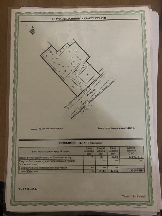 !!! 1 соток 35000 !!! Продается участок 9,6 соток Сергели 2 ул Олчазор