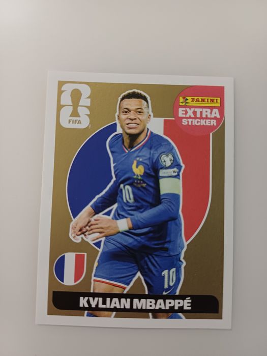 Extra sticker panini gold mbappe + silver doku