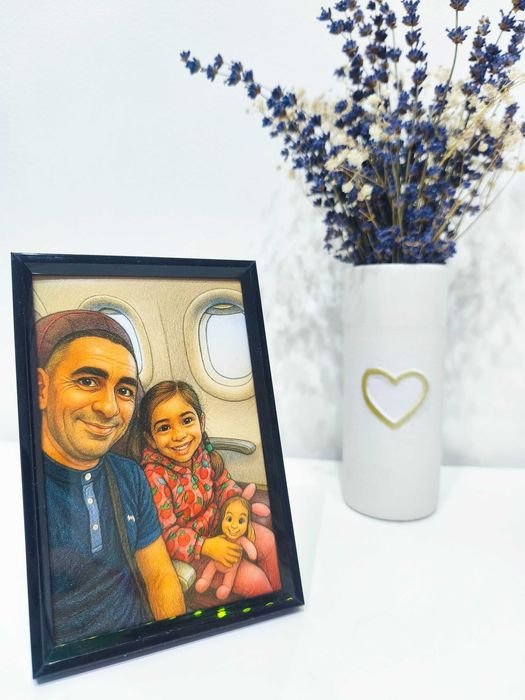 Cadou craciun caricatură in rama